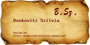 Boskovitz Szilvia névjegykártya